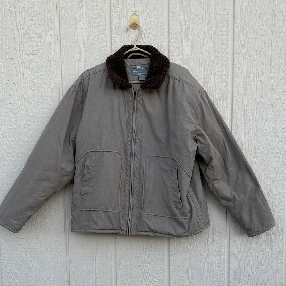 Pineapple Connection Men’s Size XL Y2K Bomber Full Zip Jacket Collar Gorpcore
